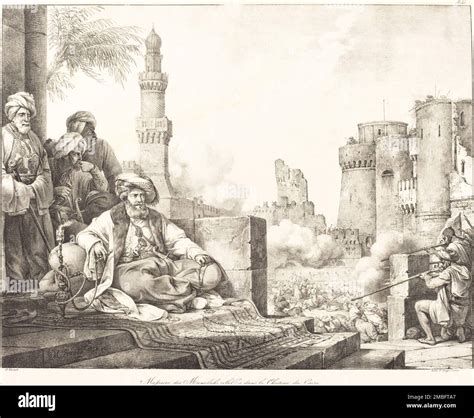 Massacre des Mameluks Rebelles dans le Château de Caire, 1818.Massacre of Mamluk rebels at a ...