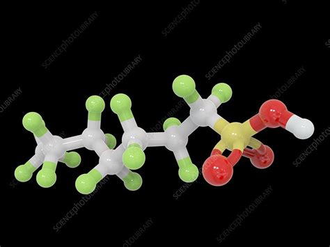 Perfluorooctanesulfonic acid molecule - Stock Image - C049/3697 ...