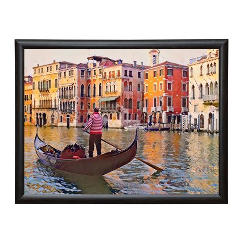 Venice Italy Gondola Oil Paint Printable Wall Art, Vibrant Canal Image ...