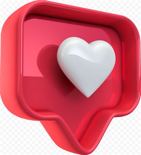 3D Instagram Like Heart Notification Icon | Citypng