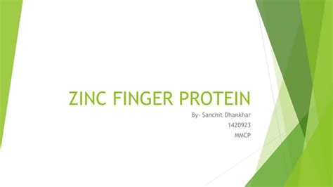 Zinc finger protein in drug discovery process | PPT