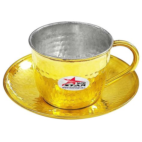 Nutristar Drinkware Cup And Saucer, Brass Khalai Cup And Saucer, Pital ...