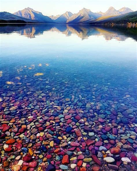 The rainbow array of rocks in Lake MacDonald was seriously amazing!! # ...