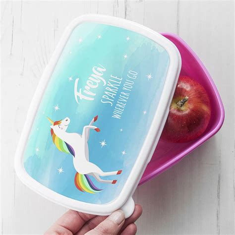 Personalised Plastic Unicorn Lunch Box By Sassy Bloom As seen on TV | notonthehighstreet.com