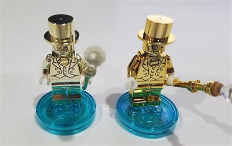 Lego Real Mr Gold Compared to Fake Chinese Mr Gold Minifigure - Minifigure Price Guide