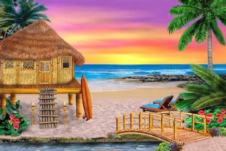 Little Grass Shack - Beaches & Nature Background Wallpapers on Desktop ...