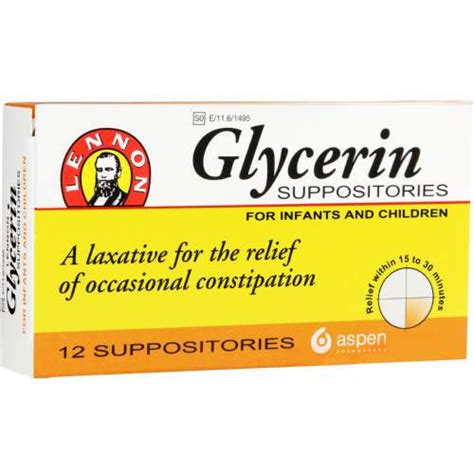 Lennon Glycerine Suppositories Children 12 - Med365