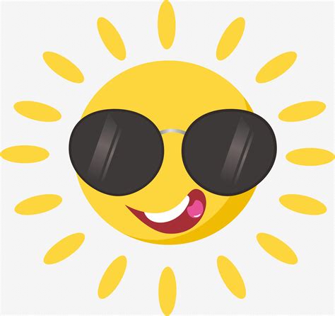 Sun Wearing Sunglasses Cartoon Vector Illustration, Cartoon Sunglasses, Sun Illustration, Sun ...