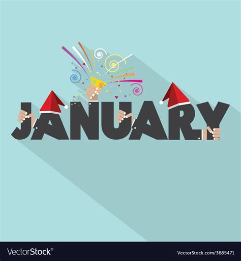 January typography design Royalty Free Vector Image