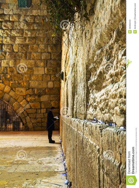 The Western Wall in Jerusalem, Israel in the Night Editorial Stock Photo - Image of prayer ...