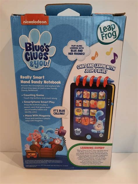 Leap Frog BLUE'S CLUES & YOU! REALLY SMART HANDY DANDY NOTEBOOK + 2 SIDED BOOK - TECH ON PC | PC ...