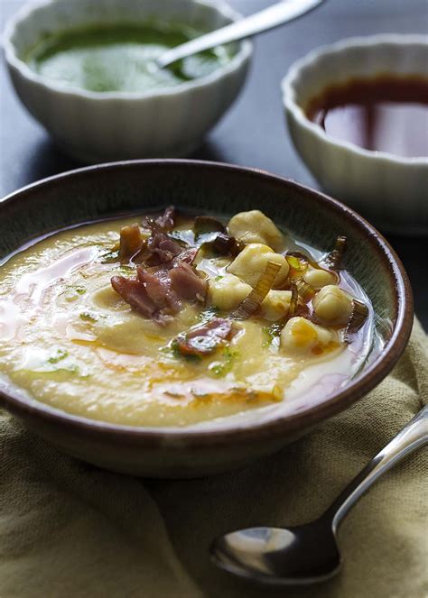 Creamy Spanish Garbanzo Bean Soup - Just a Little Bit of Bacon