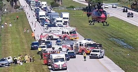 Four people injured in I-75 crash, one airlifted - CBS Miami