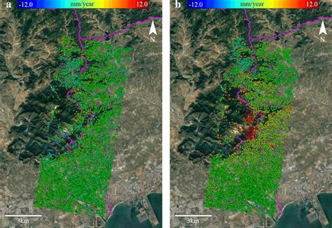 Motion velocity maps of the Shanhaiguan Great Wall derived from the ...