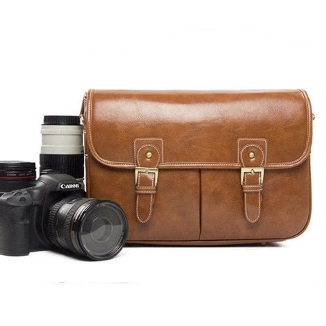 Waterproof Vintage Genuine leather DSLR Camera Bag Shoulder Messenger ...