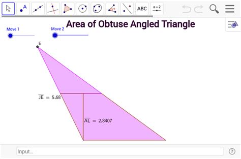 Area of obtuse angled triangle – GeoGebra