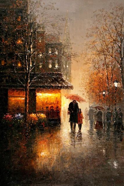 Hot Sell Rainy Day London City Street Night Scenery Oil Painting on Canvas Prints Art Print Home ...