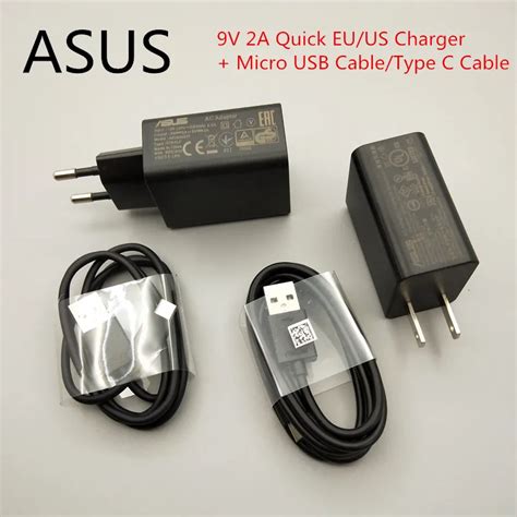 Original ASUS Quick Charger Adapter Fast Charge 9V 2A Micro USB Cable ...