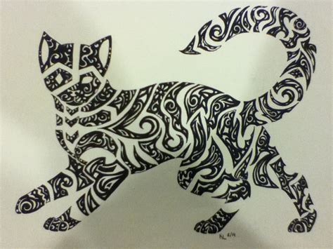 Tribal Cat drawing by kyuubineko95 on DeviantArt