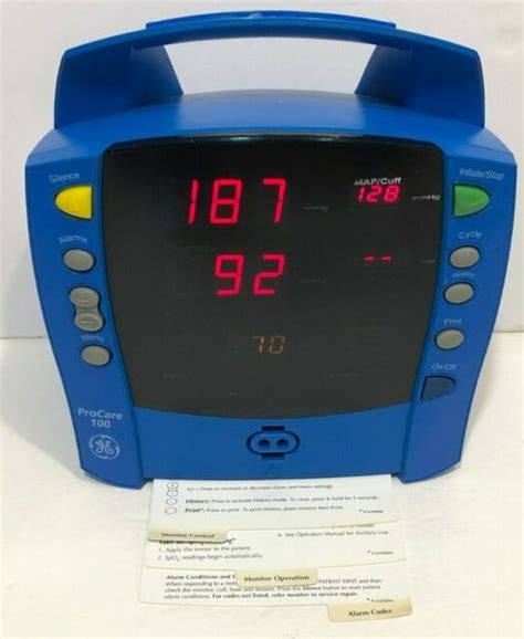 GE Dinamap ProCare 100X DPC Vital Signs Monitor Blood Pressure NIBP BP Printer | eBay