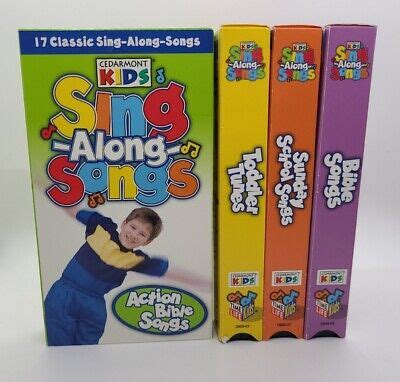 VINTAGE CEDARMONT KIDS Sing Along Songs VHS Lot Of 4 Toddler Bible ...