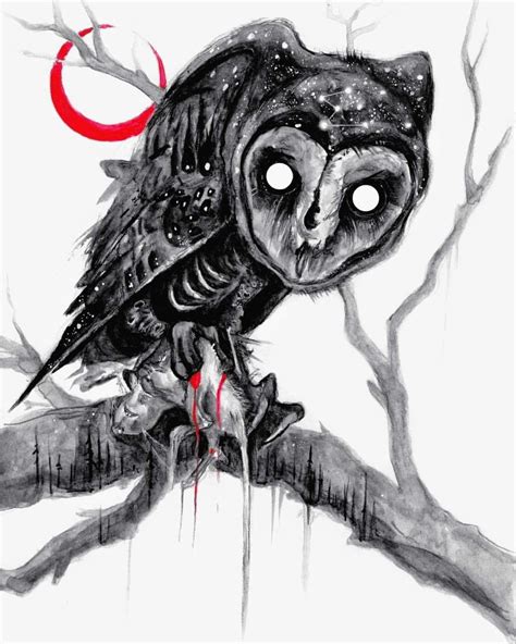 Brian Serway | Owls drawing, Scary art, Dark art drawings