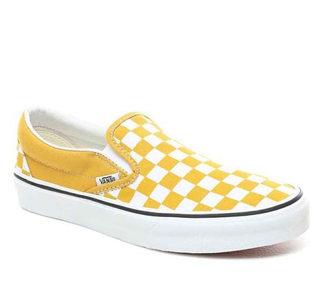 VANS CLASSIC SLIP ON - CHECKERBOARD - YOLK YELLOW / TRUE WHITE - Footwear-Shoes : Sequence Surf ...