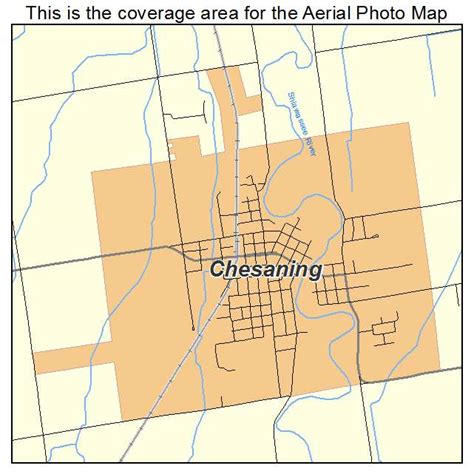 Aerial Photography Map of Chesaning, MI Michigan