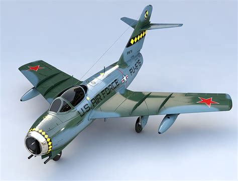 Mikoyan Gurevich MiG-15 3D Model on Cubebrush.co | Fighter jets, 3d ...