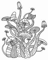 Printable Trippy Mushroom Coloring Pages sketch template
