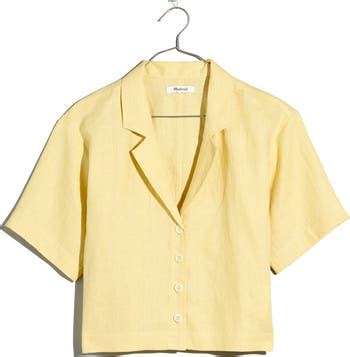 Madewell Resort Linen Crop Shirt | Nordstromrack