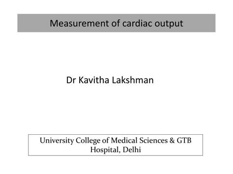 PPT - Measurement of cardiac output PowerPoint Presentation - ID:5880804