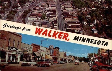 Aerial View and Main Street Walker, MN