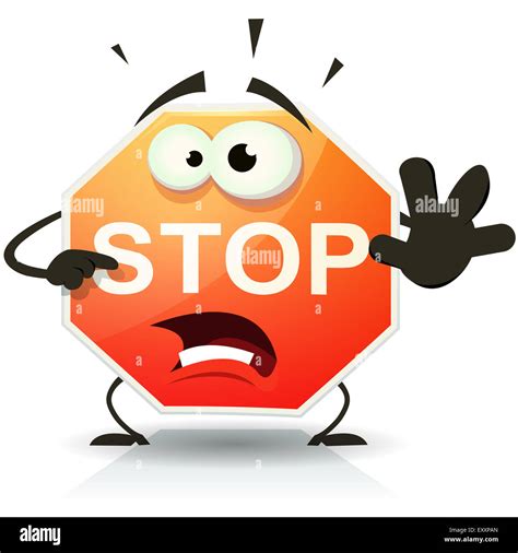 Illustration of a funny cartoon stop traffic sign character doing ...