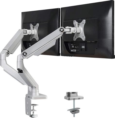 PC Dual Monitor Arm Stand Desk Mount Bracket(Mechanical Powered) with Height Adjustable Full ...