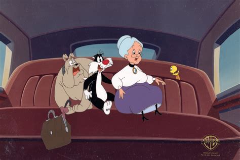 Granny, Hector, Sylvester, Tweety MEDIUM: Original Production Cel on Printed Background IMAGE ...