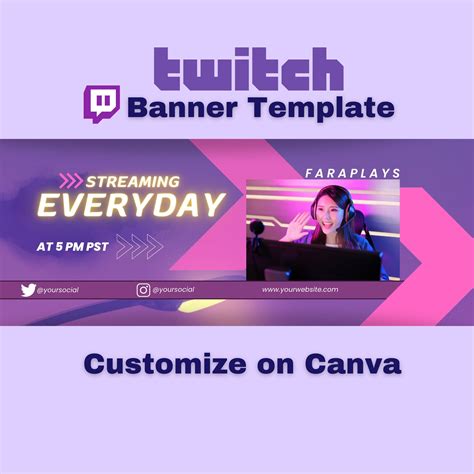 Twitch Banner Twitch Overlay Purple Twitch Overlay Cute Twitch Banner ...