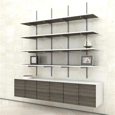 SALE ITEM Wall Mounted Shelves with Cabinets - 3 Bay – Modern Shelving