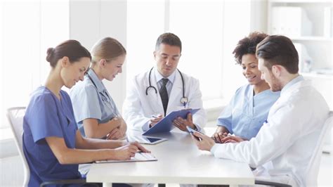 group of happy doctors meeting at hospital office Stock Video Footage - Storyblocks