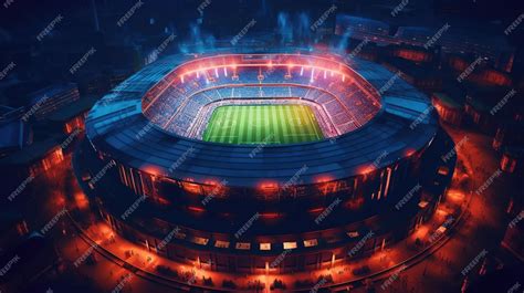 Premium AI Image | Football stadium at night