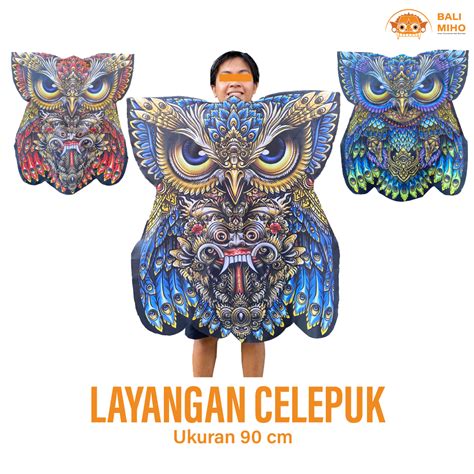 Jual Layangan Celepuk Print Small - Layangan Owl Kain Layangan Bali ...