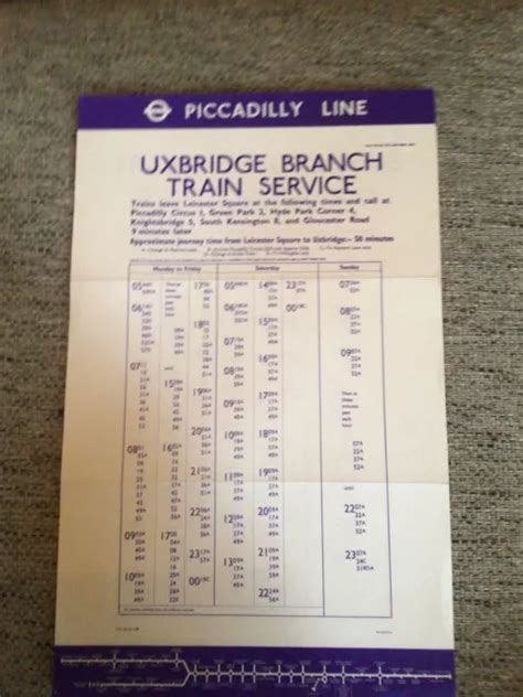 LONDON UNDERGROUND PICCADILLY Line Uxbridge Branch Train Service 1975 ...