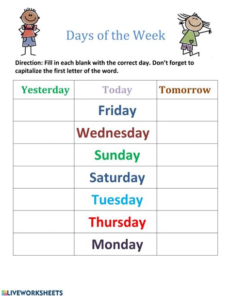 Days of the week activities – Artofit