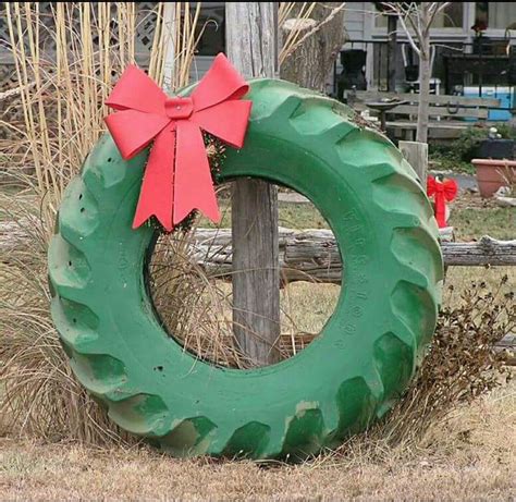 Tractor Tire Christmas Wreath Cowboy Christmas, Christmas Tree Farm ...