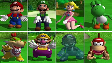 Mario Golf Toadstool Tour - All Character Post-Hole Animations - YouTube