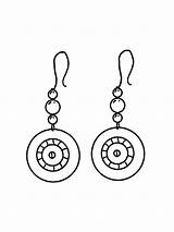 Earring coloring pages sketch template