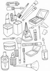 Coloriage Maquillage à Imprimer sketch template