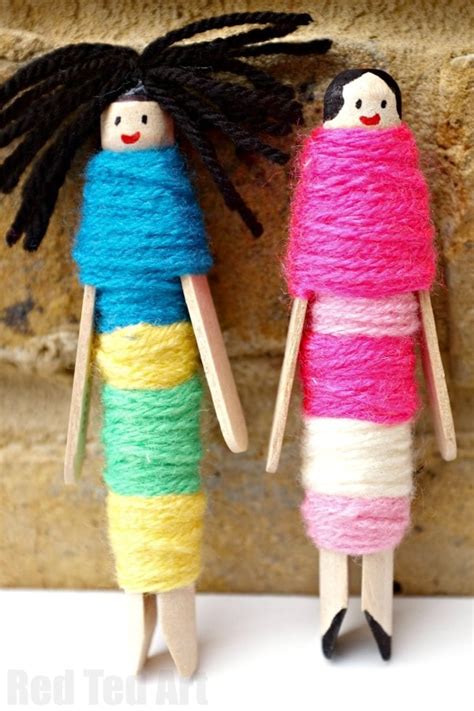 How to Make Worry Dolls with Pegs - Red Ted Art - Kids Crafts