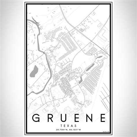 Gruene - Texas Map Print in Classic — JACE Maps