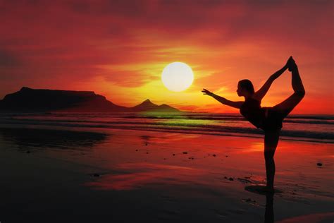 Yoga Woman Sunset Beach Free Stock Photo - Public Domain Pictures